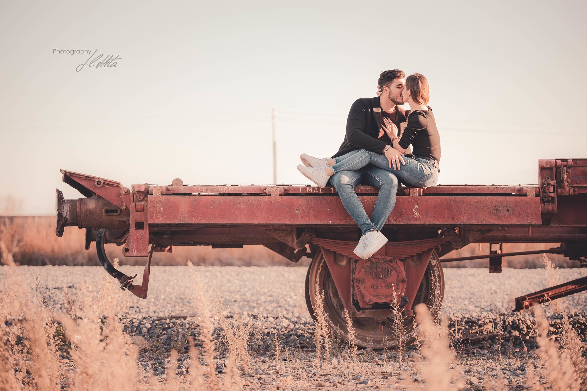 Un beso sobre el tren