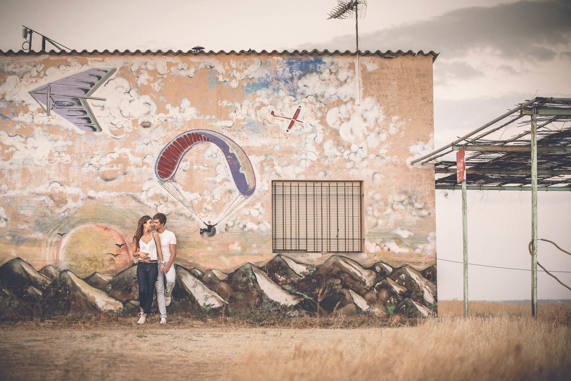 Reportaje Pareja parapentes en la Muela