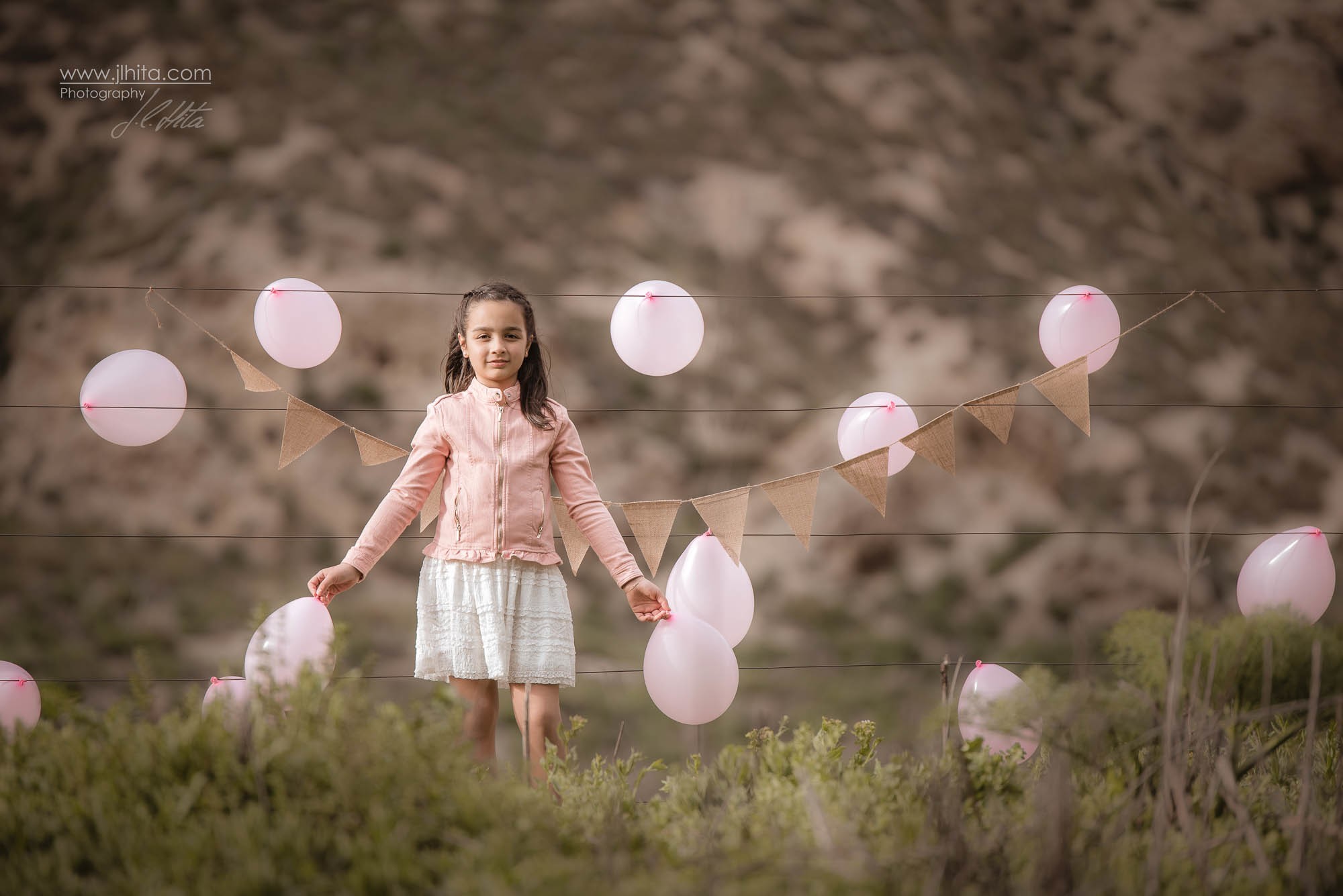 Reportaje comunión escena globos